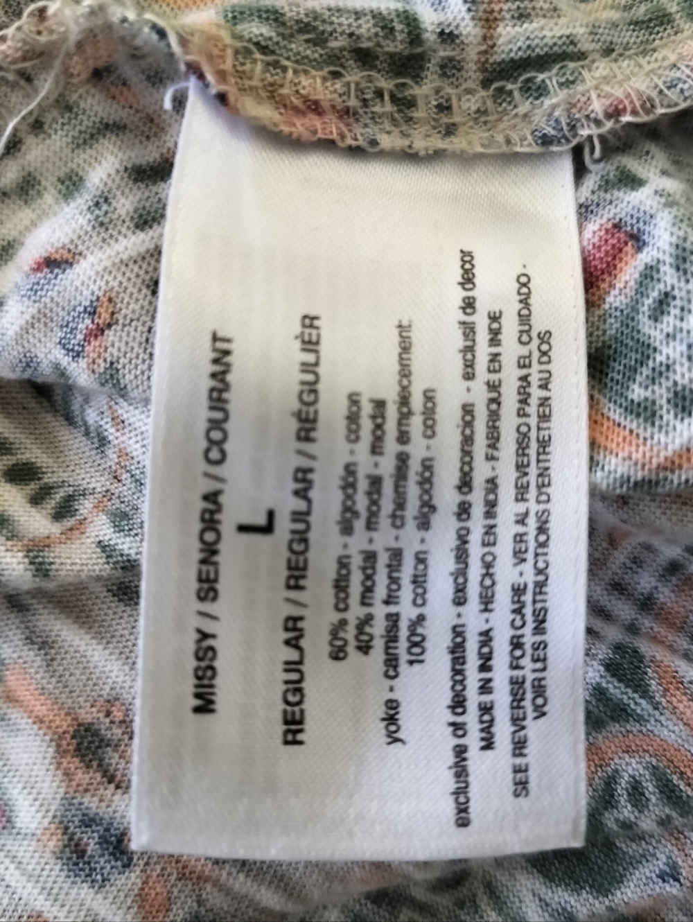 Vintage America long-sleeve boho peasant top in a size Large Cotton Modal Blend - Picture 8 of 8